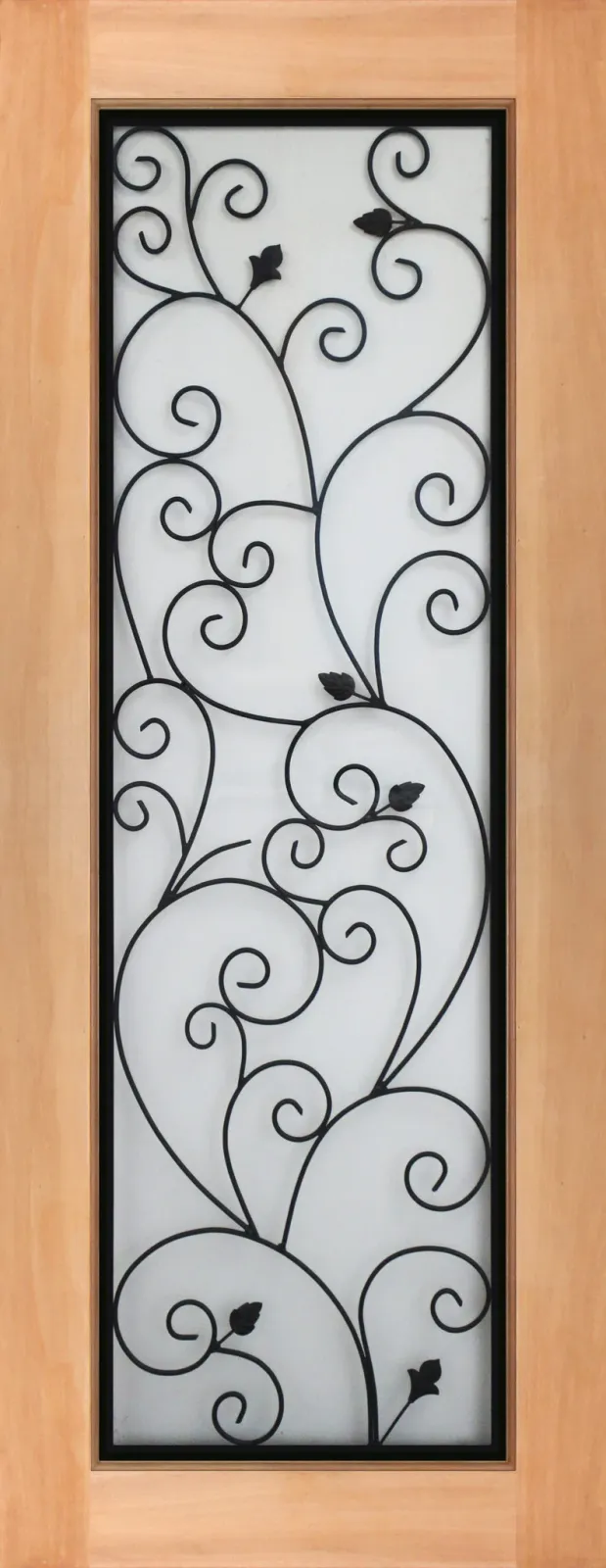 Vision solid Timber door with Brindisi wrought iron