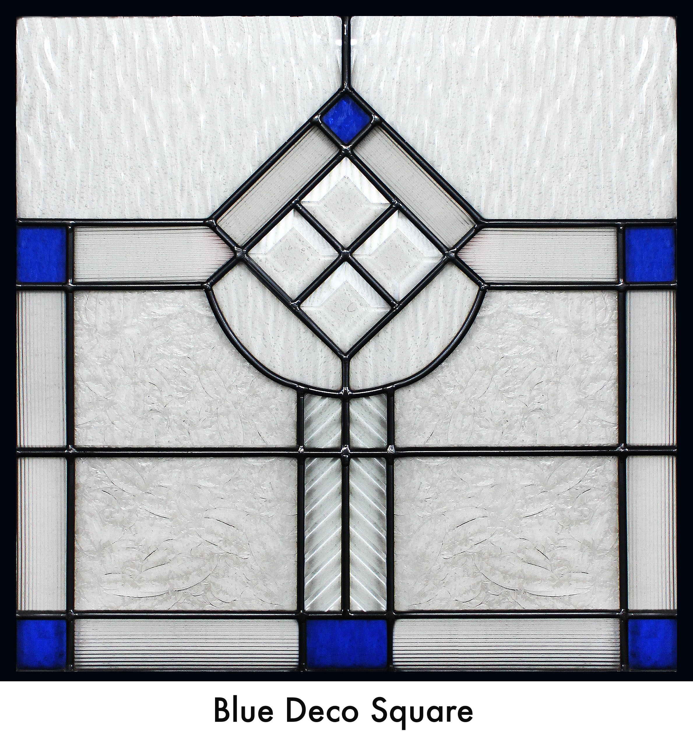 Blue Deco Leadlight Square