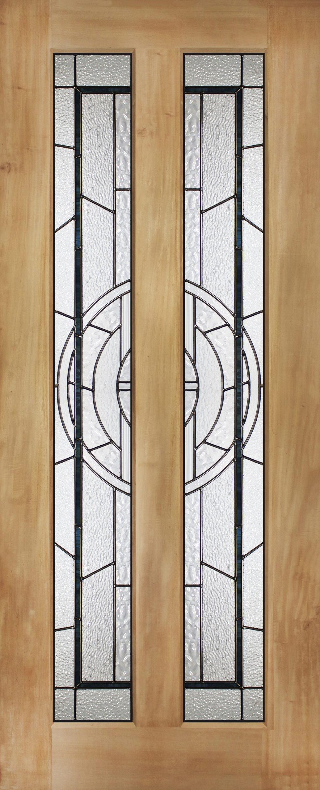 Bombay Solid Timber Door with Manhattan Leadlight