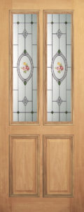 Colonial with bollection mould Door with English rose enamel glass
