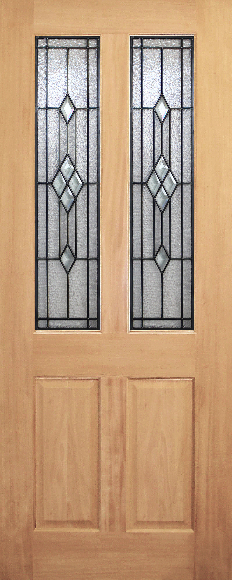 Colonial Solid Door with Diamond leadlight