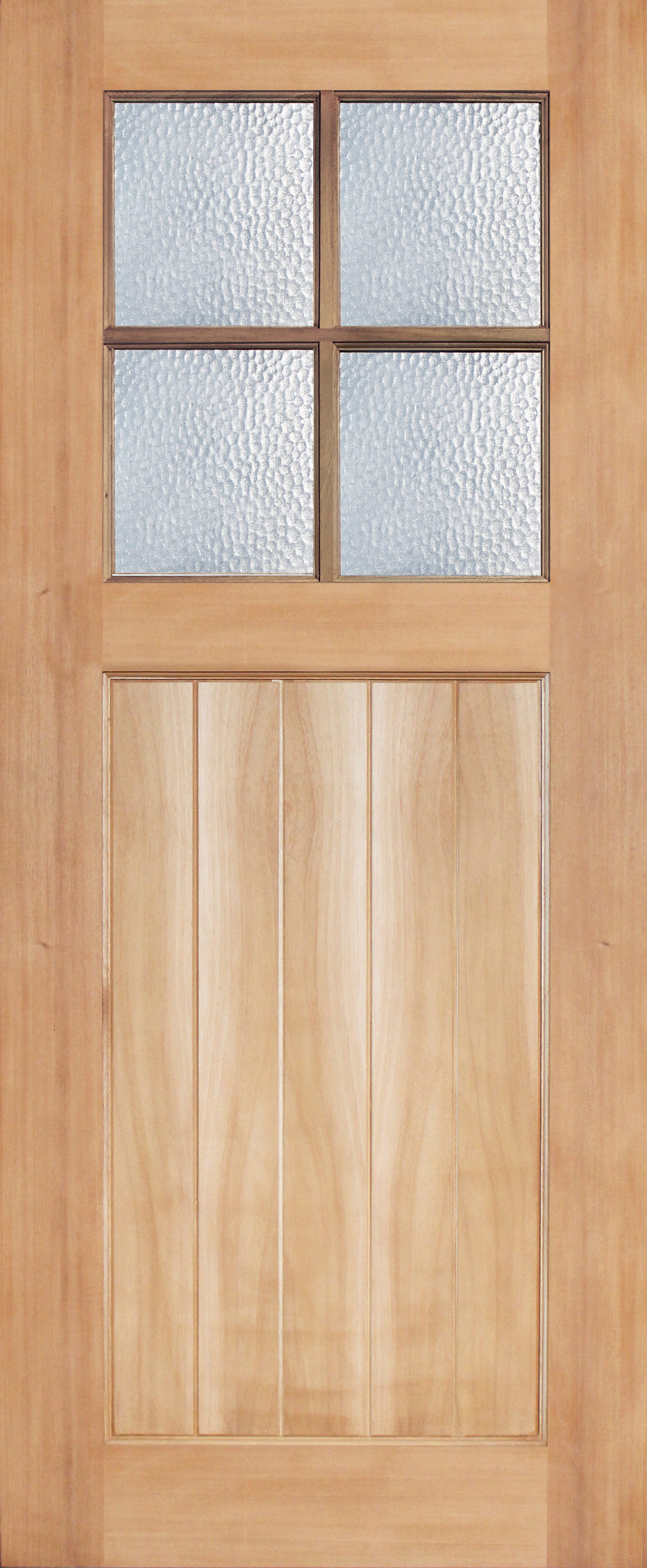 Cottage Solid timber door with Cathedral glass