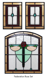 Federation Rose Leadlight Set