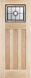Ivanhoe solid timber door with Hampton leadlight back