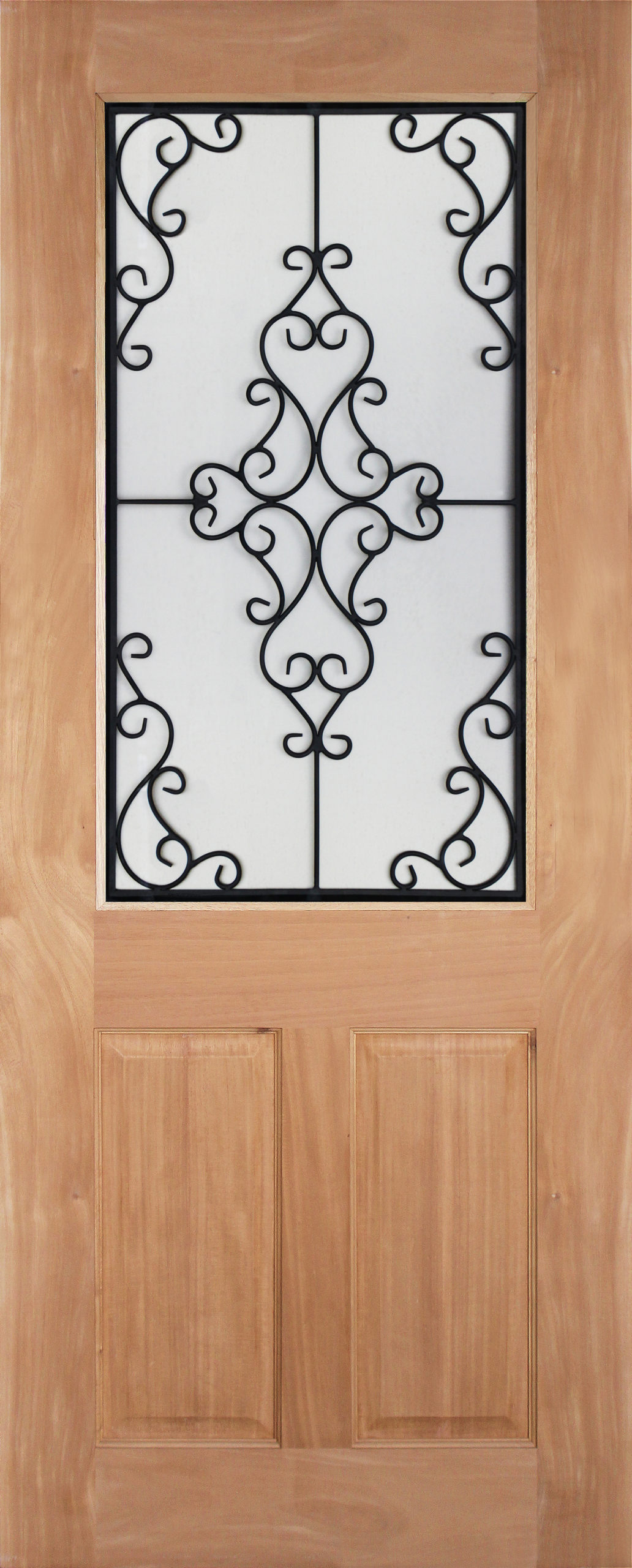 Knox solid timber door with Renoir wrought iron