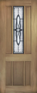 Mansfield solid timber door with Flame leadlight