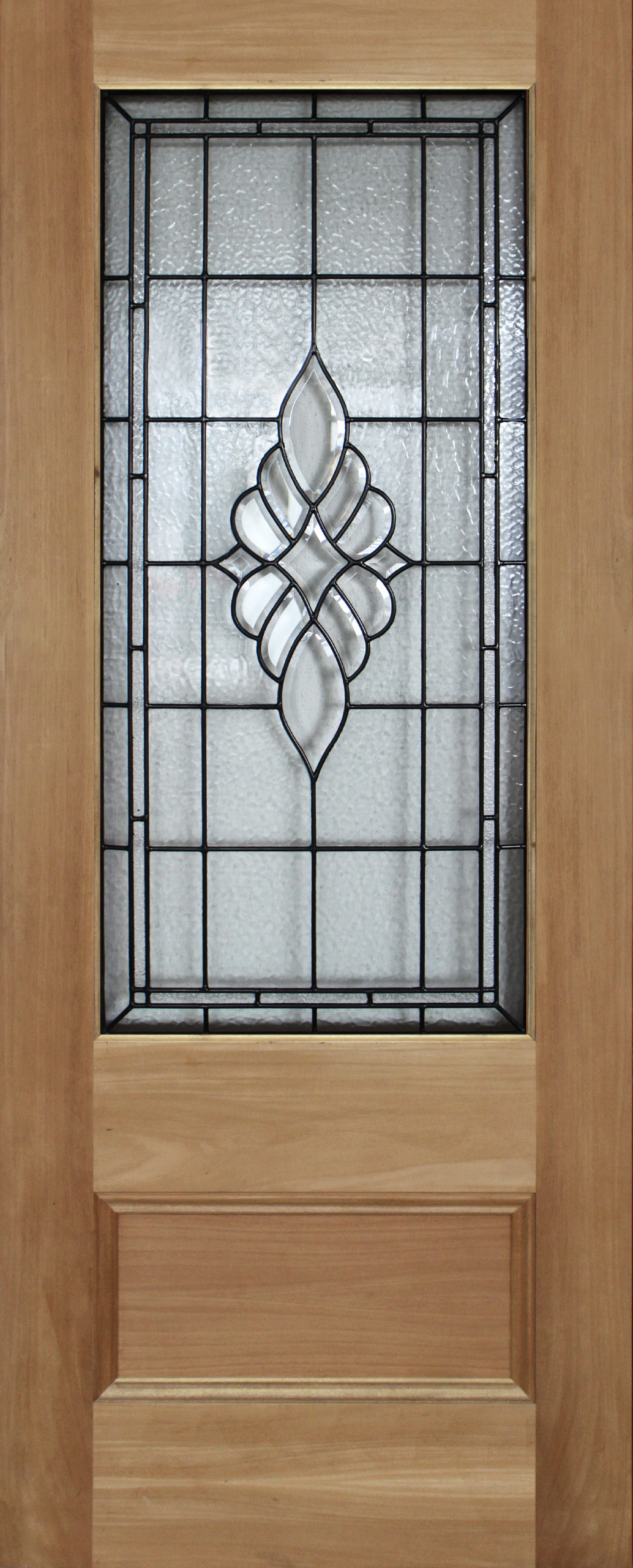 Provincial Solid timber door with New York leadlight