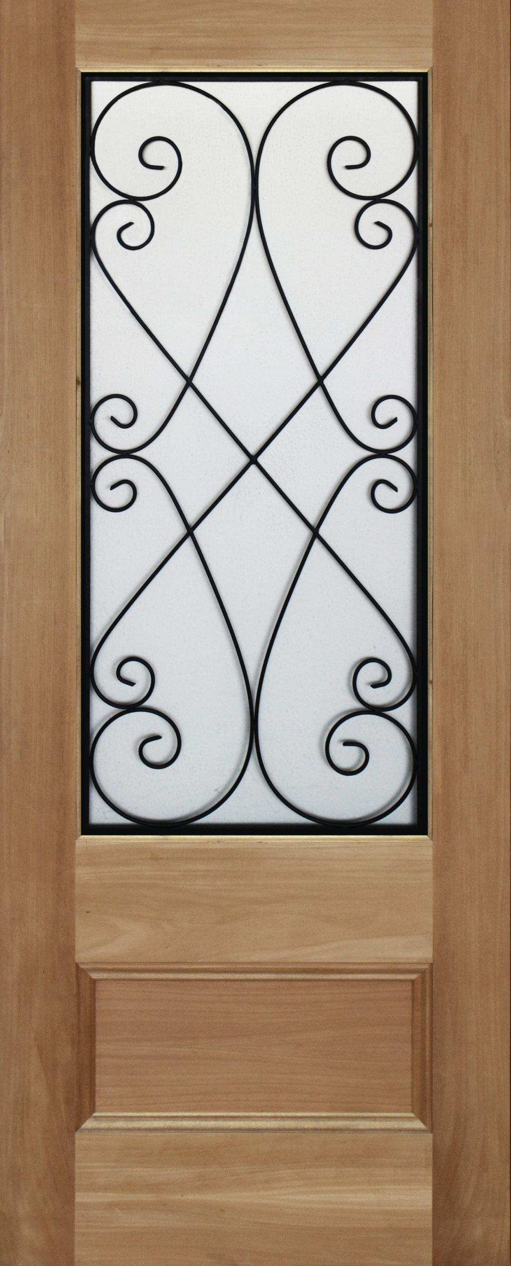 Provincial Solid timber door with Tuscan Wrought Iron