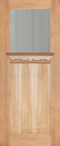 Shiplap solid timber door with Orient textured glass