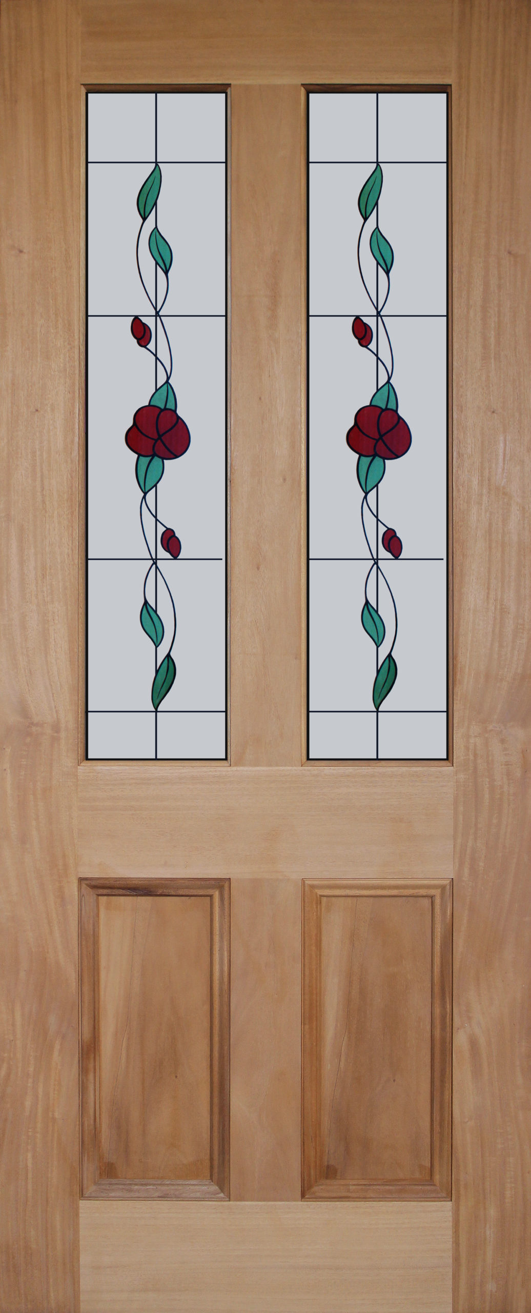 Victorian timber door with Cimbing Rose enamel