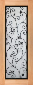 Vision solid Timber door with Brindisi wrought iron