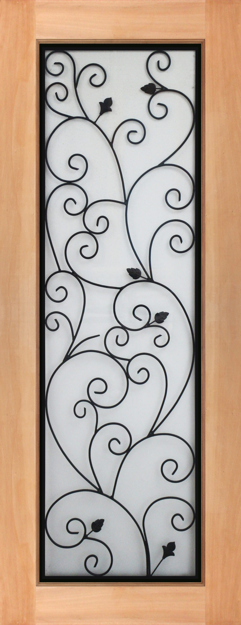 Vision solid Timber door with Brindisi wrought iron