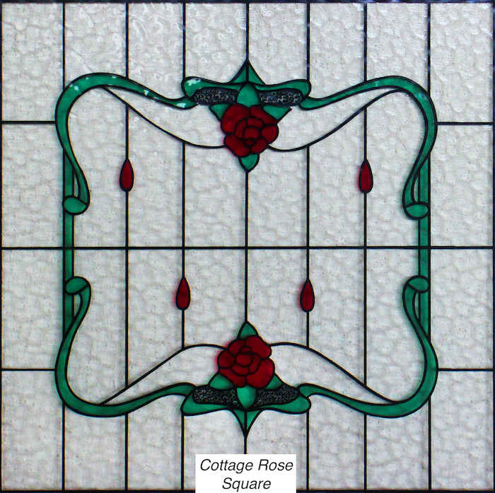 Cottage Rose Cathedral Enamel Glass