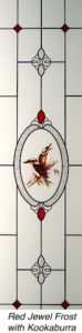 Red jewel frost with kookaburra enamel glass