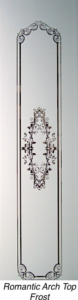 Romantic Arch top frost enamel glass